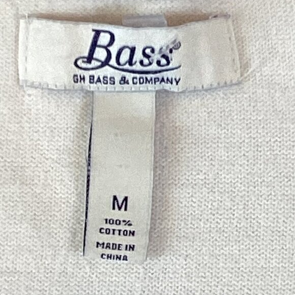 BASS Cotton Striped V-Neck Pullover Tunic Sweater M #314H - Picture 6 of 7